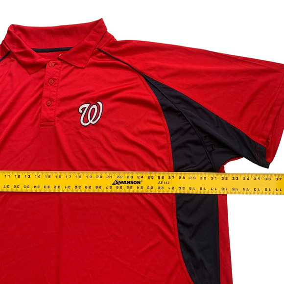 Majestic Men's Size 5X Washington Nationals MLB Baseball Short Sleeve Polo Shirt - Picture 2 of 15